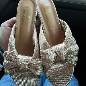 Lulus Dorothea Rose Gold knotted High Heel